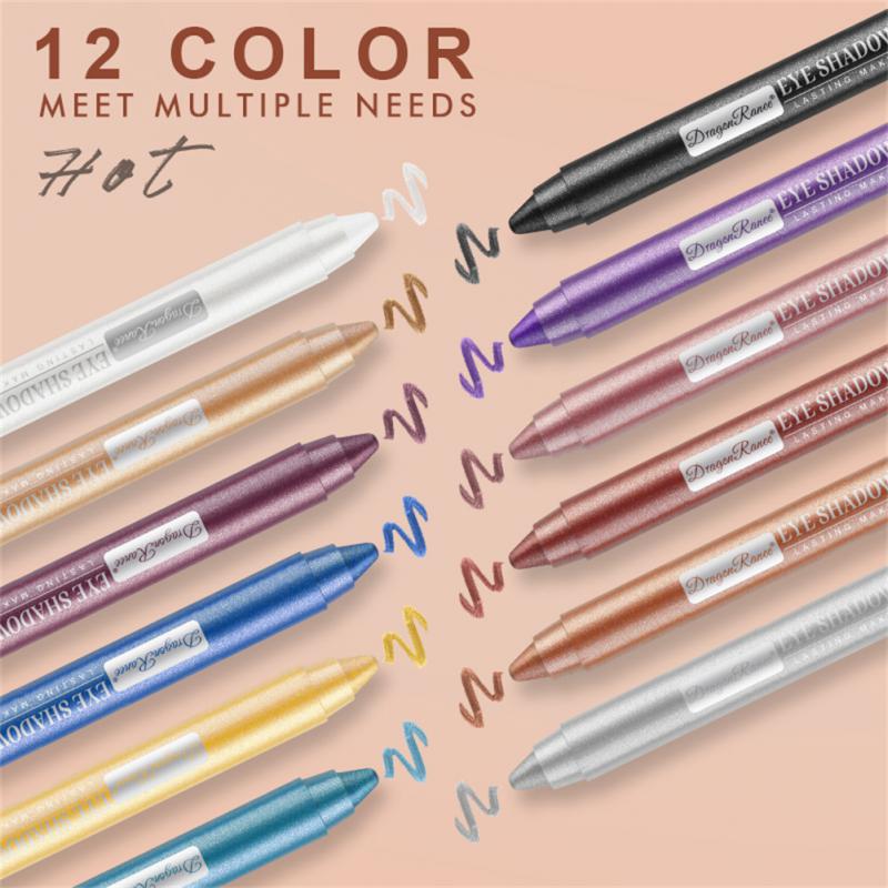 12 Colors Eyeshadow Pencil Set – Waterproof & Long-Wear Eye Crayons