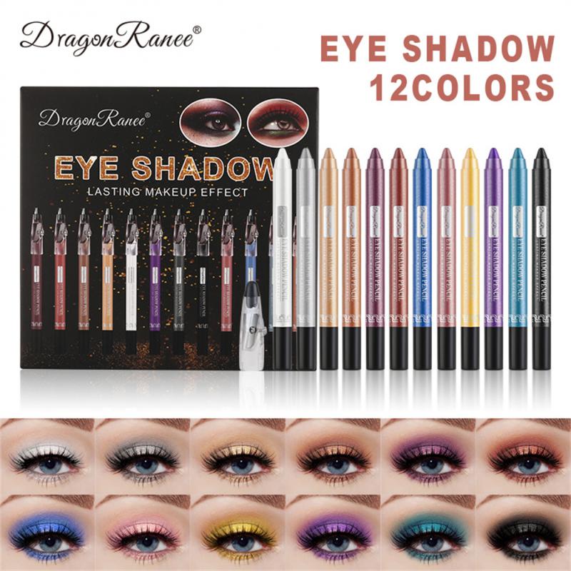 12 Colors Eyeshadow Pencil Set – Waterproof & Long-Wear Eye Crayons