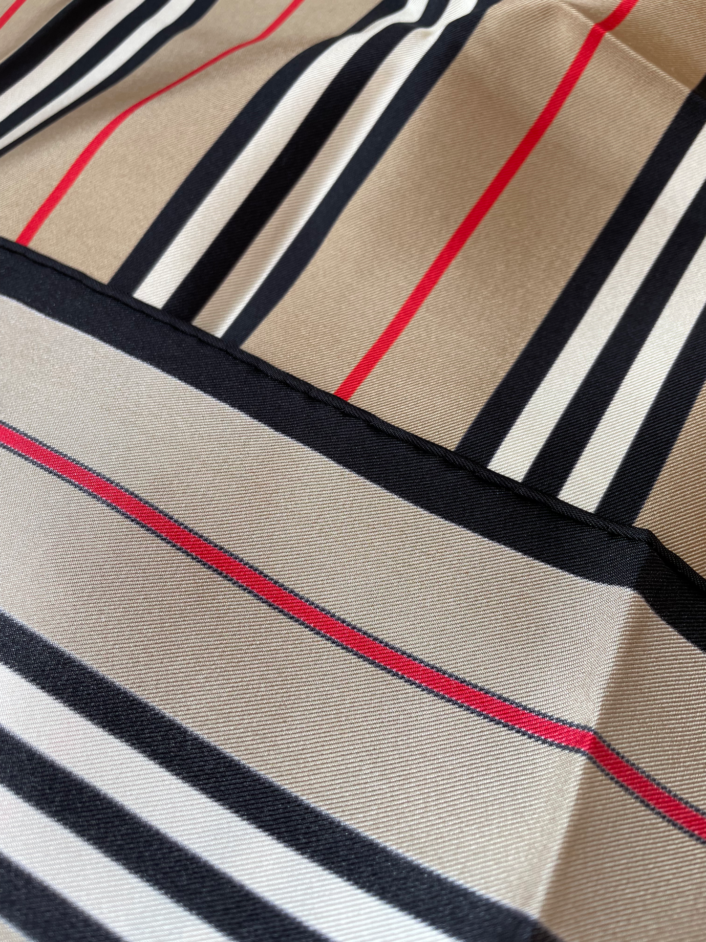 Luxury Striped Silk Square Scarf Elegant Geometric Design